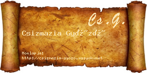 Csizmazia Győző névjegykártya